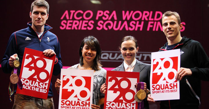 Alle ATCO World Series Finals hanno assistito 3 atleti olimpionici inglesi che hanno espresso il loro supporto all'ingresso dello squash alle Olimpiadi del 2020