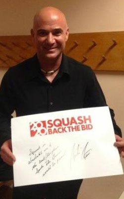 Andre Agassi sostiene lo Squash alle Olimpiadi del 2020!